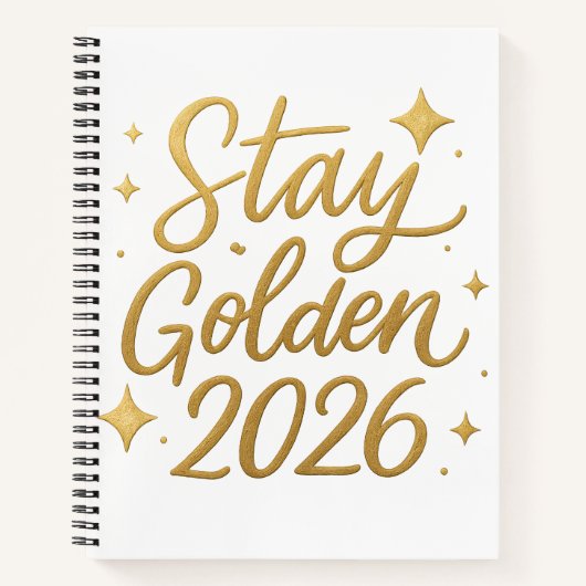 Stay Golden 2026 – Motivational Journal Notebook (Devant)