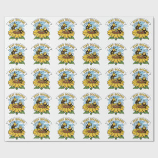 Stay Golden – Bee and Flower Illustration Cadeaupapier