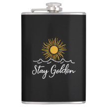 Stay Golden" Flask – Slank, stijlvol en opbeurend