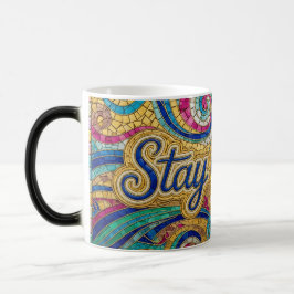 Stay Golden mosaic color morphing ceramic mug Magische Mok