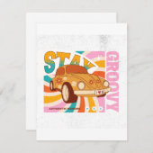 Stay Groovy - Retro auto Feestdagenkaart (Voorkant / Achterkant)