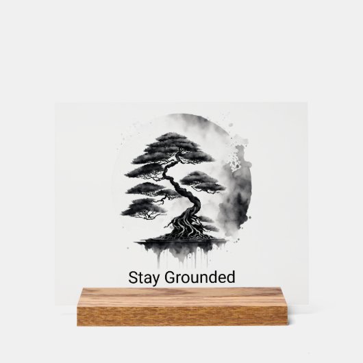 Stay Grounded Estilo Minimalista en Tinta Negra (Recto)
