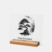 Stay Grounded Estilo Minimalista en Tinta Negra (Angle)