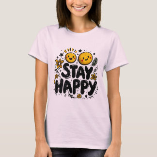 Stay Happy Sunshine Doodle T-shirt – Schattige pos