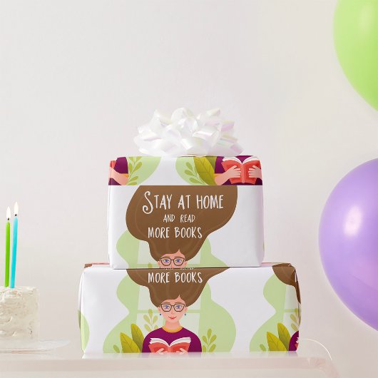Stay Home Read More Books Book Lover Cadeaupapier
