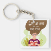 Stay Home Read More Books Book Lover Sleutelhanger (Voorkant)
