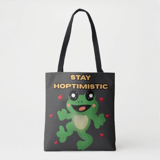 Stay Hoptimistic Cute Frog Pun Funny Frog Lover Gi Draagtas (Voorkant)