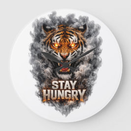 Stay Hungry Tiger Motivation Design Grote Klok