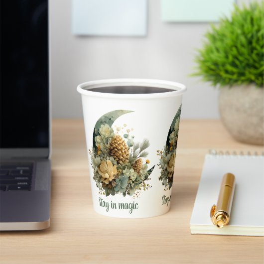 Stay in Magic Winter Moon Design Papieren Bekers (Insitu)