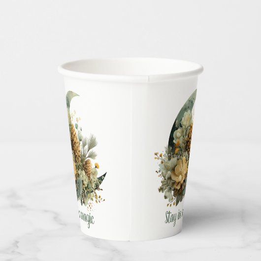 Stay in Magic Winter Moon Design Papieren Bekers (Rechts)