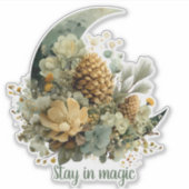 Stay in Magic Winter Moon Design Sticker (Voorkant)