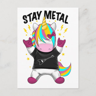 Stay metal unicorn briefkaart
