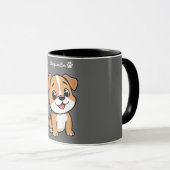 Stay Pawsitive Cute Puppy Dog Coffee Mug (Devant droit)