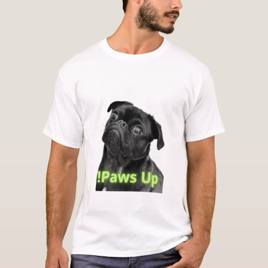 Stay Pawsitive Dog T-Shirt – Minimalist Black Dog (Voorkant)