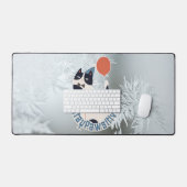 Stay Pawsitive Modern Cat Art Large Desktop Desk M Bureaumat (Keyboard & Muis)