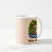 Stay Perky Cute Dog Ceramic Coffee Mug (Devant droit)