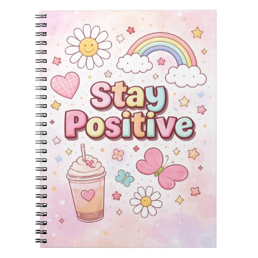 Stay Positive Cute Notebook –  Notitieboek (Voorkant)