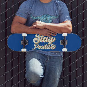 STAY POSITIVE grappige 70's typografie retro desig Skateboard