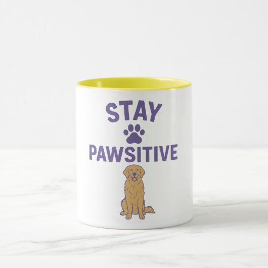 stay positive, stay pawsitive mok (Midden)