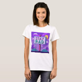 "Stay Rad" Vaporwave Sunset Scene T-shirt (Voorkant volledig)