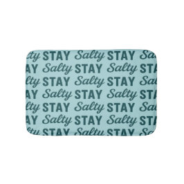 Stay Salty Coastal Teal Blue Graphic Print Beach Badmat