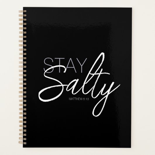 Stay Salty Typographie Bible Verset Noir (Devant)