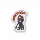 Stay Sharp - Black widow Sticker (Voorkant)