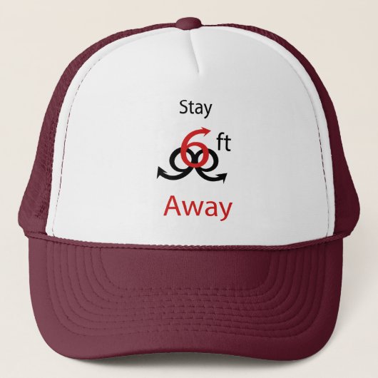 Stay Six feet away hat Trucker Pet (Voorkant)