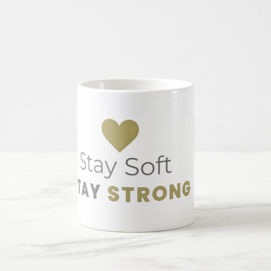 Stay Soft Stay Strong Minimal Motivational Mug Koffiemok (Center)