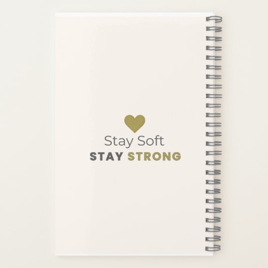 Stay Soft Stay Strong Minimal Motivational Noteboo Notitieboek (Achterkant)