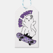 "Stay Spooky" Ghost op een Skateboard - Cool Paars