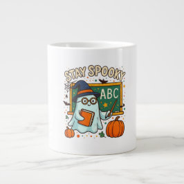 Stay Spooky Ghost Teacher Mug for Halloween Extra Grote Beker
