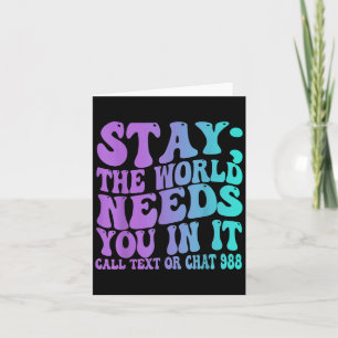 Stay Tomorrow Need You krijgt 988 Suicide Preventi Kaart