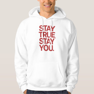 Stay True Stay You Red Bold Typography Hoodie