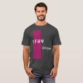 Stay Unique Modern Graphic Art with Bold Pink T-shirt (Voorkant volledig)