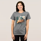 "Stay Wild" Howling Wolf Customizable   Tri-Blend Shirt (Voorkant volledig)