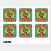 Stay wild leafy Adorable Greenery Vierkante Sticker (Vel)