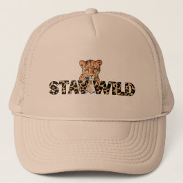 Stay Wild – Leopard Print & Cheetah Head Trucker Pet