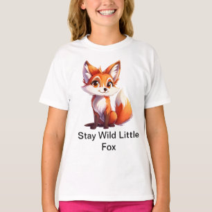 Stay Wild Little Fox Schattigee Natuur-geïnspireer T-shirt