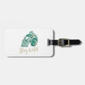 Stay Wild Modern Bearded Skull Bagagelabel (Voorkant horizontaal)