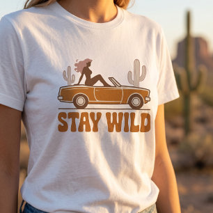 Stay Wild Retro Car Dames Grafische T-shirt