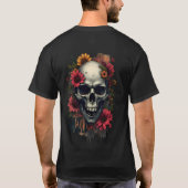 stay wild skull art floral skull got t-shirt (Achterkant)
