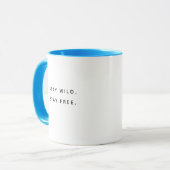 Stay Wild Stay Free Typography Modern Two-Tone Mug Mok (Voorkant links)