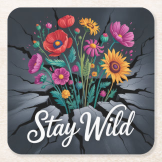 Stay Wild Vierkante Kartonnen Onderzetter