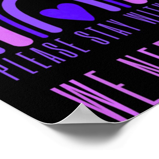 Stay With Us Rainbow 988 Suicide Prevention Poster (Hoek)