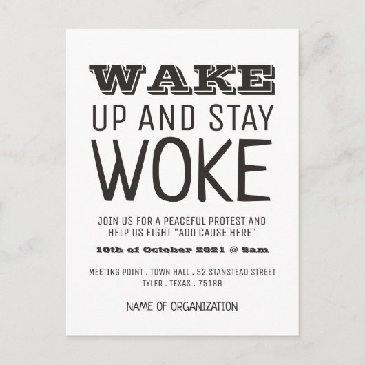 Stay Woke, Invitation du point de rencontre de la  (Devant)