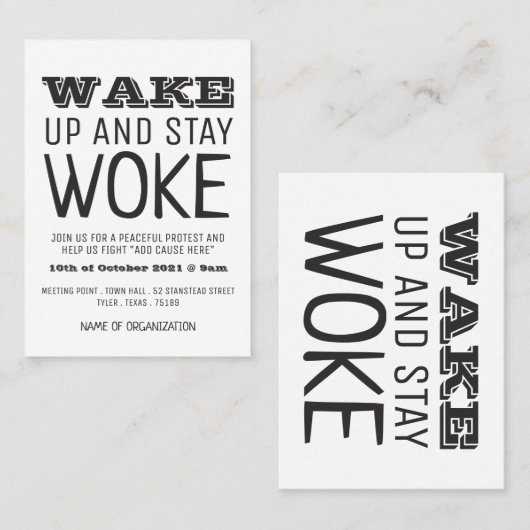 Stay Woke, Invitation du point de rencontre de la  (Devant / Derrière)