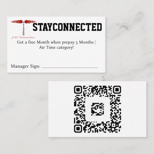 STAYCONNECTED Coupon Visitekaartje (Voorkant / Achterkant)