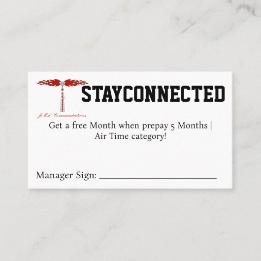 STAYCONNECTED Coupon Visitekaartje (Voorkant)