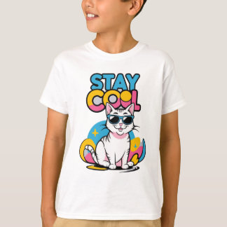 StayCoolCatTshirtDesign-CoolCatTeeGraphics voorCas T-shirt